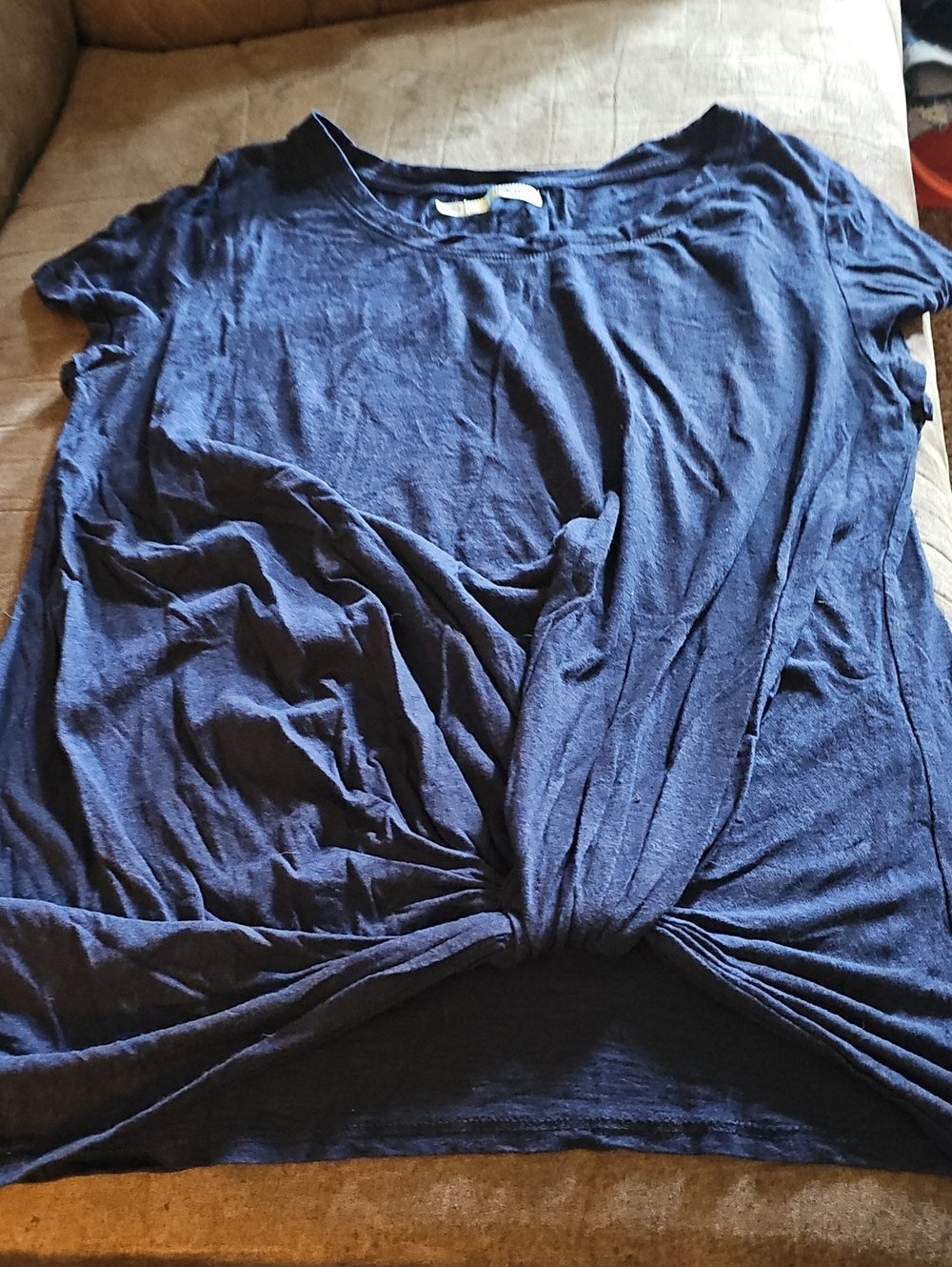 Maurices Navy Twist-Front Crop Top